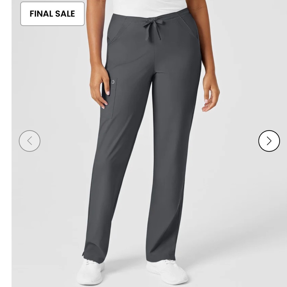 W123 Women's Drawstring Scrub Pant Gray Wonder Wink